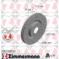 Zimmermann SPORT Bremsscheiben Satz f&uuml;r FIAT TIPO (356_) (357_) 1.6 vorne