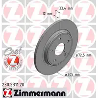 ZIMMERMANN Bremsscheiben Satz f&uuml;r Dodge Journey Fiat Freemont VW Routan hinten