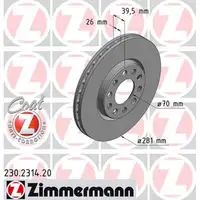 ZIMMERMANN Bremsscheiben Alfa Romeo Giulietta f&uuml;r Fiat 500X Jeep Renegade vorne