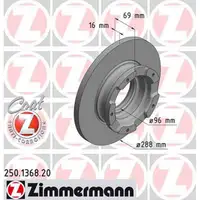 ZIMMERMANN Bremsscheiben Satz f&uuml;r FORD TOURNEO CUSTOM TRANSIT / CUSTOM hinten