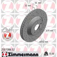 Zimmermann SPORT Bremsscheiben Satz f&uuml;r FORD USA MUSTANG ab 07.2015 vorne