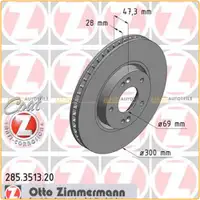 ZIMMERMANN Bremsscheiben f&uuml;r Hyundai i30 (FD GD) Veloster (FS) Kia Cee'D vorne