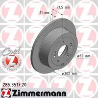 ZIMMERMANN Bremsscheiben f&uuml;r HYUNDAI SANTA FE I (SM) + SANTA FE II (CM) hinten