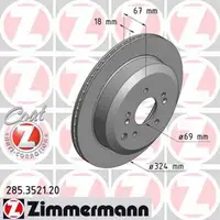 ZIMMERMANN Bremsscheiben + Bremsbel&auml;ge HYUNDAI ix55 3.8 V6 + 3.0 V6 CRDi hinten