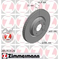 ZIMMERMANN Bremsscheiben f&uuml;r HYUNDAI TUCSON TLE i30 PDE KIA SPORTAGE QL vorne