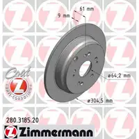ZIMMERMANN Bremsscheiben f&uuml;r Honda CR-V II (RD) 2.0 2.4Vtec 4WD 2.2CTDi hinten