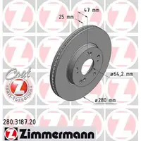 ZIMMERMANN Bremsscheiben f&uuml;r Honda Civic IX (FK FB FG) 15 Zoll ab 02.2012 vorne