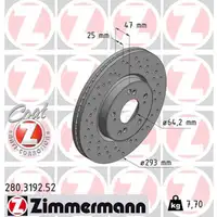 Zimmermann SPORT Bremsscheiben Satz f&uuml;r HONDA HR-V (RU) 1.5 + 1.6 i-DTEC vorne