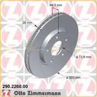 ZIMMERMANN Bremsscheiben Satz f&uuml;r Jaguar XJ 8 3.2 4.0 R 4.0 XK 8 4.0 R 4.2 vorne