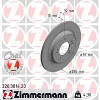 ZIMMERMANN Bremsscheiben Satz f&uuml;r HYUNDAI i30 (PDE, PD) KIA OPTIMA (JF) hinten