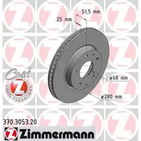 ZIMMERMANN Bremsscheiben f&uuml;r Mazda 3 (BM) Skyaktiv-G 100 100PS ab 09.2013 vorne