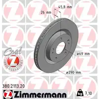 ZIMMERMANN Bremsscheiben f&uuml;r MITSUBISHI GRANDIS (NA_W) 2.4 MIVEC 2.0 DI-D vorne