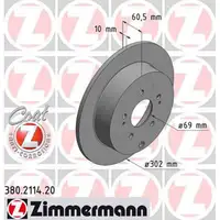 ZIMMERMANN Bremsscheiben Satz f&uuml;r Mitsubishi Grandis (NA) 2.4 2.0DI-D hinten