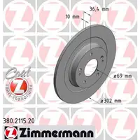 ZIMMERMANN Bremsscheiben CITROEN C4 AIRCROSS f&uuml;r MITSUBISHI PEUGEOT 4008 hinten