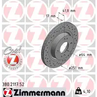 Zimmermann SPORT Bremsscheiben f&uuml;r MITSUBISHI MIRAGE SPACE STAR 1.0 1.2 vorne