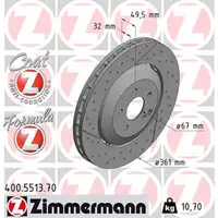 Zimmermann FORMULA Z Bremsscheiben Satz MERCEDES C/A209 63AMG R171 55AMG vorne