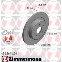 ZIMMERMANN Bremsscheiben Satz f&uuml;r OPEL ASTRA K ab 06.2015 hinten