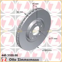 ZIMMERMANN Bremsscheiben f&uuml;r PEUGEOT 607 (9D 9U) 3.0 V6 24V 207/211 PS vorne