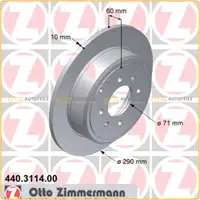ZIMMERMANN Bremsscheiben f&uuml;r Peugeot 406 (8B 8C 8E/F) 10.1995-01.2005 hinten