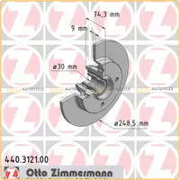 ZIMMERMANN Bremsscheiben + Radlager + Bel&auml;ge CITROEN C4 II PEUGEOT 308 hinten