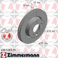 ZIMMERMANN Bremsscheiben LAND f&uuml;r ROVER DISCOVERY 3 4 RANGE ROVER SPORT vorne