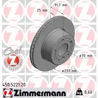 ZIMMERMANN Bremsscheiben Satz LAND f&uuml;r ROVER DISCOVERY II (L318) vorne