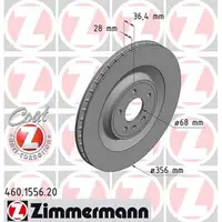 ZIMMERMANN Bremsscheiben f&uuml;r PORSCHE MACAN (95B) 2.0 3.6Turbo 3.0S 2EK hinten