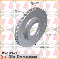 ZIMMERMANN Bremsscheiben Satz f&uuml;r Porsche 911 3.3SC/Turbo 09.1980-11.1990 vorne