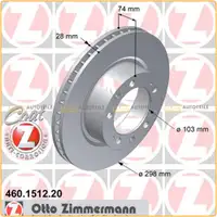 ZIMMERMANN Bremsscheiben Satz f&uuml;r Porsche 944 2.5Turbo 3.0S2 968 3.0TurboS vorne