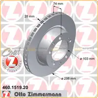 ZIMMERMANN Bremsscheiben Satz f&uuml;r Porsche 911 (964) 3.6Carrera/4 250 PS vorne