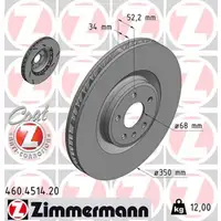 ZIMMERMANN Bremsscheiben f&uuml;r PORSCHE MACAN (95B) PR-1LB/1LF ab 02.2017 vorne