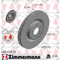 ZIMMERMANN Bremsscheiben f&uuml;r PORSCHE MACAN (95B) PR-1LB/1LF ab 02.2017 vorne