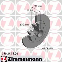 ZIMMERMANN Bremsscheiben + Radlager + Bel&auml;ge RENAULT KANGOO ab 02.2008 hinten
