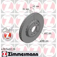 ZIMMERMANN Bremsscheiben Mercedes Citan 415 f&uuml;r Renault Kangoo 15/16 Zoll vorne