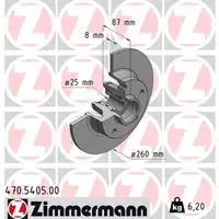 ZIMMERMANN Bremsscheiben + Radlager Satz RENAULT MEGANE 4 1.6 16V 1.6 dCi hinten