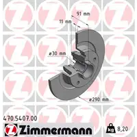 ZIMMERMANN Bremsscheiben + Radlager Satz RENAULT ESPACE V 1.6 TCe 1.6 dCi hinten