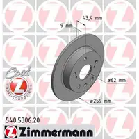 ZIMMERMANN Bremsscheiben Satz f&uuml;r Suzuki Swift IV 1.6 136 PS ab 01.2012 hinten