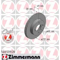 ZIMMERMANN Bremsscheiben Satz f&uuml;r SUZUKI CELERIO 1.0 68 PS ab 03.2014 vorne