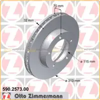 ZIMMERMANN Bremsscheiben f&uuml;r Toyota Land Cruiser 100 (UZJ100) 4.7 4.2TD vorne