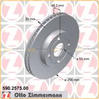 ZIMMERMANN Bremsscheiben f&uuml;r Toyota Corolla 1.4/1.6/1.8VVT-i 1.4/2.0D-4D vorne