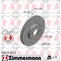 Zimmermann SPORT Bremsscheiben Satz f&uuml;r TOYOTA COROLLA (_E11_) + (_E12_) vorne