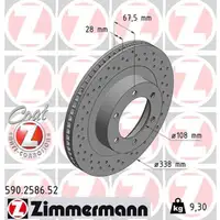 Zimmermann SPORT Bremsscheiben Satz f&uuml;r TOYOTA LAND CRUISER PRADO (_J12_) vorne
