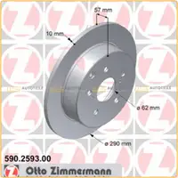 ZIMMERMANN Bremsscheiben f&uuml;r Toyota Corolla Verso 1.6 1.8 2.0/2.2D-4D hinten