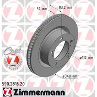 ZIMMERMANN Bremsscheiben Satz f&uuml;r Toyota Land Cruiser ab 08.2007 vorne