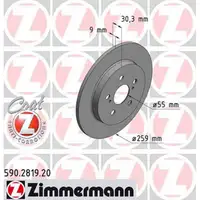 Zimmermann Bremsscheiben Satz LEXUS CT SUBARU Trezia TOYOTA Prius Verso S hinten