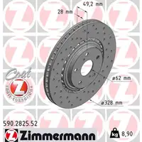 Zimmermann SPORT Bremsscheiben LEXUS NX RX f&uuml;r TOYOTA RAV 4 IV 17 Zoll vorne