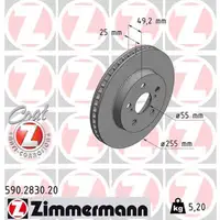 ZIMMERMANN Bremsscheiben Satz f&uuml;r TOYOTA PRIUS (_W5_) 1.8 Hybrid 98 PS vorne