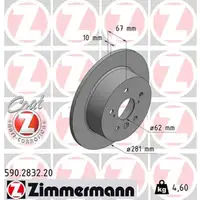 ZIMMERMANN Bremsscheiben Satz LEXUS ES (_V6_) 350 249 PS ab 06.2012 hinten