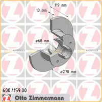 ZIMMERMANN Bremsscheiben f&uuml;r VW Transporter T3 1.6 1.9 2.0 2.1 1.6D 1.6TD vorne