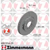 ZIMMERMANN Bremsscheiben f&uuml;r VW Polo (6R 6C) GTI WRC PR-1KD ab 06.2009 hinten